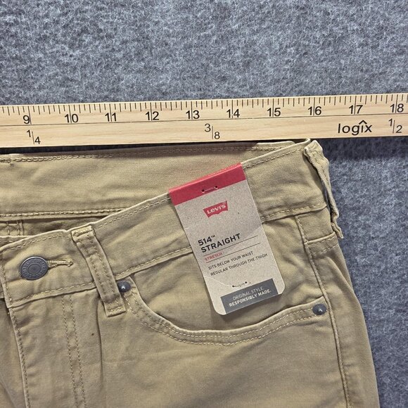 Levis 514 Pants Mens 32x30 Tan Straight Leg Stretch Denim Khaki Chino Casual - Picture 4 of 10